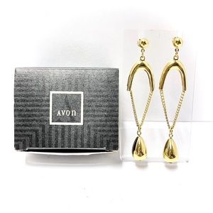 AVON Gold Tone Drop Earrings